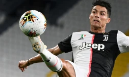 L'attaquant portugais de la Juventus, Cristiano Ronaldo, lors du match de Serie A contre la Sampdoria, Ă Turin, le 26 juillet 2020