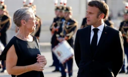 Le président Emmanuel Macron et la PremiÚre ministre Elisabeth Borne, le 14 juillet 2023 à Paris