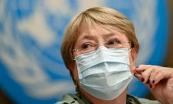 La Haute-Commissaire aux droits de l'homme Michelle Bachelet le 21 juin 2021 à Genève