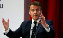 Le président français Emmanuel Macron, le 7 avril 2025 à l'université du Caire