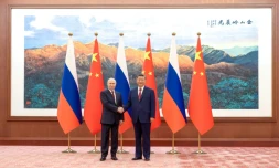Le président chinois Xi Jinping reçoit son homologue russe Vladimir Poutine à Pékin, le 20 mai 2026