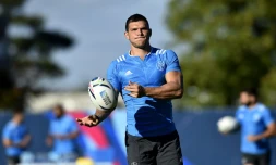 L'ailier Rémy Grosso à l'entraînement avec le XV de France à Croydon, le 27 septembre 2015