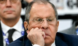 Russia's Foreign Minister Sergei Lavrov looks up as he attends the plenary session of the 31st Organization for Security and Cooperation in Europe (OSCE) Ministerial summit in Ta'Qali, Malta, on December 5, 2024. 