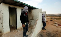 Manifestants palestiniens le 12 décembre 2015 à al-Bireh prÚs de Ramallah