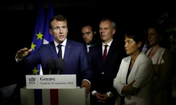 Le président Emmanuel Macron à Goyave en Guadeloupe, le 28 septembre 2018