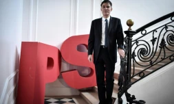 Olivier Faure au siÚge du Parti socialiste rue de Solférino le 16 mars 2018