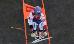 La Française Tessa Worley lors d'un entraînement pour la descente de Lake Louise au Canada, le 28 novembre 2018