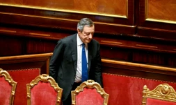 Le Premier ministre italien Mario Draghi au Sénat, à Rome, le 20 juillet 2022.