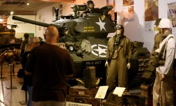 Un char WWII Cadillac M24 "Chaffee" exposé le 12 septembre 2016 au Normandy Tank Museum à Catz prÚs de Caen