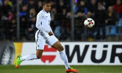 L'attaquant des Bleus Kylian Mbappé lors du match contre le Luxembourg, le 25 mars 207 à Luxembourg