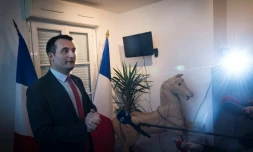 L'ancien numéro deux du Front national Florian Philippot, le 18 décembre 2017 à Saint-Ouen près de Paris