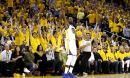 Kevin Durant au shoot lors de la première manche de la finale NBA, le 1er juin 2017 à Oakland