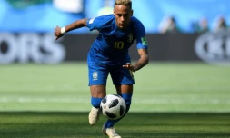 Le Brésilien Neymar au cours du match face au Costa Rica, le 22 juin 2018 à Saint-Pétersbourg en Russie  