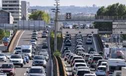 Ralentissement sur l'autoroute A7 près de Lyon le 31 juillet 2021