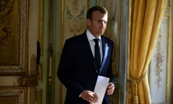 Le président Emmanuel Macron à l'Elysée, le 27 juin 2018 à Paris