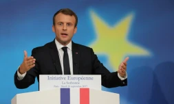 Le président français Emmanuel Macron prononce un discours sur l''Europe à Paris, le 26 septembre 2017