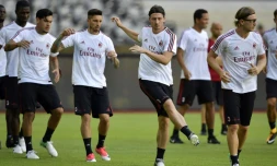 Les joueurs de l'AC Milan, lors d'une séance d'entraînement à Shenzhen, en Chine, le 21 juillet 2017, à la veille d'affronter le Bayern Munich