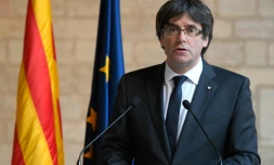 Le président de la Catalogne Carlos Puigdemont le 26 octobre 2017 à Barcelone