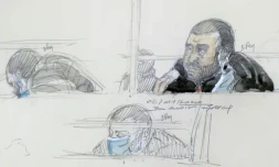 Croquis d'audience du 2 décembre 2020 montrant Ali Riza Polat à son procÚs