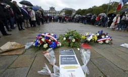 Rassemblement le 18 octobre 2020 place de la Liberté à Lille pour rendre hommage à Samuel Paty, le professeur d'histoire décapité dans les Yvelines
