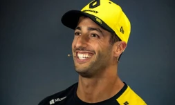 Le pilote australien Daniel Ricciardo le 11 juillet 2019 lors d'une conférence de presse sur le circuit britannique de Silverstone