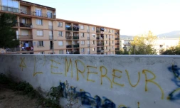 Un graffiti sur un mur du quartier des Jardins de l'Empereur, à Ajaccio, le 28 décembre 2015