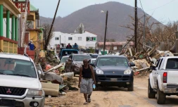 Dégâts causés par l'ouragan Irma à Saint-Martin, île franco-néerlandaise dans les Caraïbes, le 7 septembre 2017