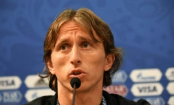 Le milieu de la Croatie Luka Modric en conférence de presse, le 30 juin 2018 à Nijni Novgorod