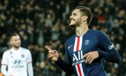 L'attaquant argentin du Paris-SG Mauro Icardi lors d'un match contre l'Olympique lyonnais au Parc des Princes le 9 février 2020