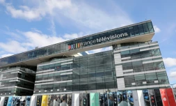 Le siĂšge de "France Televisions" Ă Paris oĂč une grĂšve de 24H est organisĂ©e le 13 dĂ©cembre 2017 pour protester contre les importantes mesures d'Ă©conomies projetĂ©es en 2018 et une vaste rĂ©forme prĂ©parĂ©e par le gouvernement