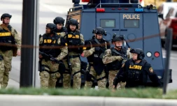 Des policiers sur un parking du campus de l'université de Columbus, le 28 novembre 2016 dans l'Ohio