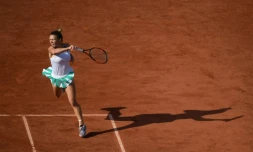 La Roumaine Simona Halep en demi-finales de Roland-Garros face à la Tchèque Karolina Pliskova, le 8 juin 2017