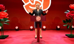 La cheffe des sociaux-démocrates de Suède, Magdalena Andersson, à Stockholm, le 13 septembre 2026