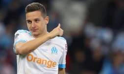 Le milieu de Marseille Florian Thauvin buteur face à Marseille au Vélodrome, le 22 octobre 2017