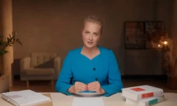 Image tirée d'une vidéo publiée le 17 septembre 2025 par Ioulia Navalnaïa, la veuve du principal opposant russe Alexeï Navalny mort en prison en Russie, parlant de la cause du décès de son mari