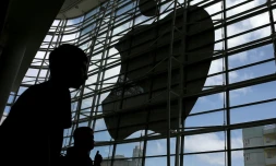  Le logo d'Apple, qui a prévenu que son chiffre d'affaires sur les trois derniers mois de 2018 serait plus bas que prévu, à San Francisco en juin 2014 