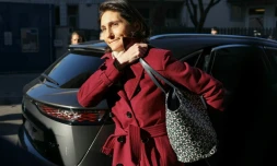 La ministre de l'Ăducation, des Sports et des Jeux Olympiques, AmĂ©lie OudĂ©a-CastĂ©ra arrive Ă l'Ă©cole publique LittrĂ©, le 16 janvier 2024 Ă Paris