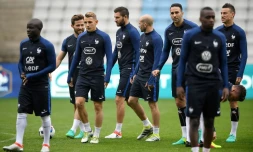 Les joueurs de l'équipe de France lors d'un entraînement le 29 mai 2016 à La Beaujoire