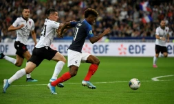 L'attaquant de la France Kingsley Coman buteur lors de la victoire 4-1 sur l'Albanie au Stade de France en qualifications de l'Euro 2020 le 7 septembre 2019