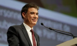 Le premier secrétaire du PS Olivier Faure en avril 2018 à Aubervilliers