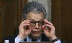Le sénateur Al Franken, lors d'une réunion au Sénat le 13 novembre 2017