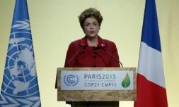 La présidente brésilienne Dilma Rousseff à la COP21 le 30 novembre 2015 au Bourget près de Paris