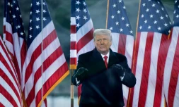 Donald Trump lors d'un discours devant ses partisans le 6 janvier 2021, juste avant l'assaut meurtrier du Capitole Ă Washington