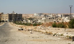 Une vue générale d'Alep dévastée, le 20 octobre 2016 en Syrie