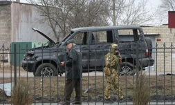 Dégùts aprÚs une nouvelle attaque aérienne à Razumnoye (Russie), prÚs de Belgorod, le 19 mars 2024