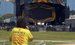 La scène sur laquelle les Rolling Stones vont se produire à Ciudad Deportiva à La Havane le 24 mars 2016
