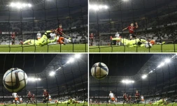 Le but du Niçois Olivier Boscagli contre Montpellier, le 18 décembre 2015 à l'Allianz Riviera