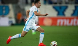 Le milieu de terrain de l'OM Florian Thauvin, le 26 août 2016 au Vélodrome lors du match face à Lorient