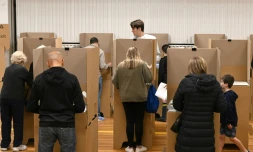 Dans un bureau de vote à Sydney, le 21 mai 2022