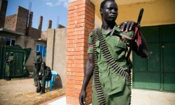 Un membre de la SPLA-IO (Armée d'opposition de libération du peuple soudanais) le 25 avril 2016 à Juba